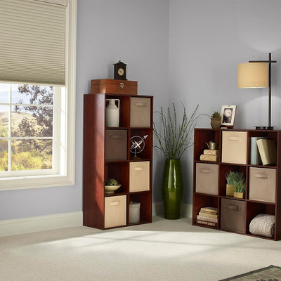 ClosetMaid 8 Cube Cubby Wood Open Bookcase Display Shelf Organizer, Dark Cherry