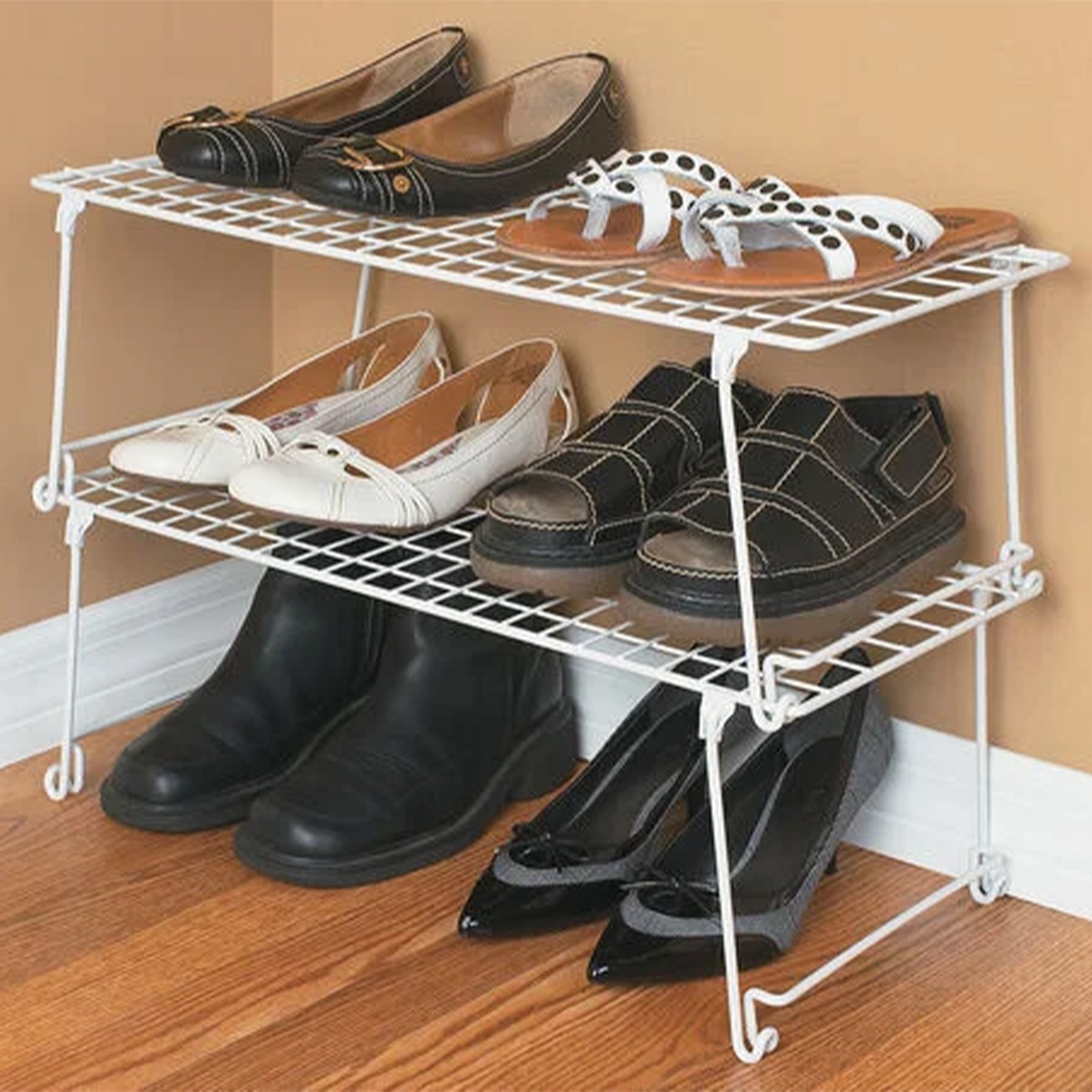 ClosetMaid Stack & Hang Stainless Steel Wire Shelf Unit, White (Used) - VMInnovations