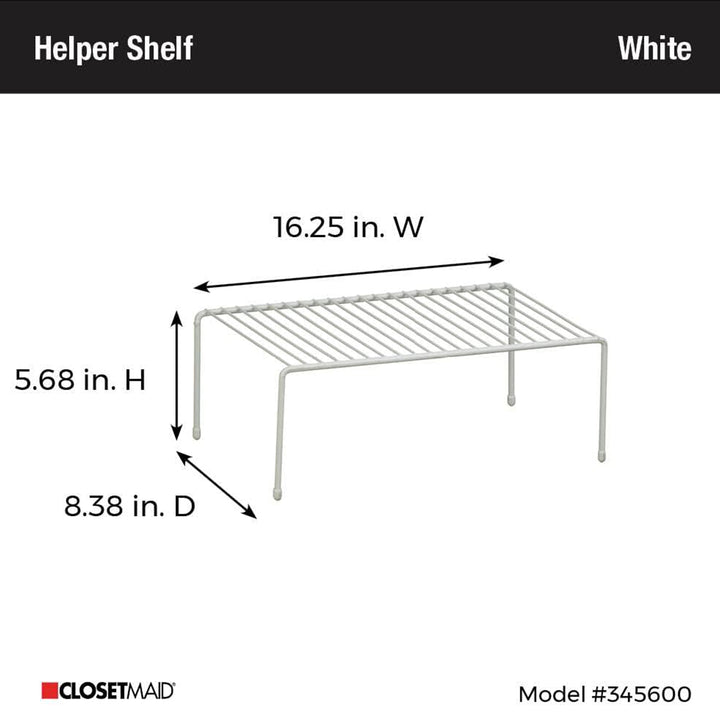 ClosetMaid 16.25'' x 8.38'' x 5.68'' Wire Shelf Rack Organizer, White (Used)