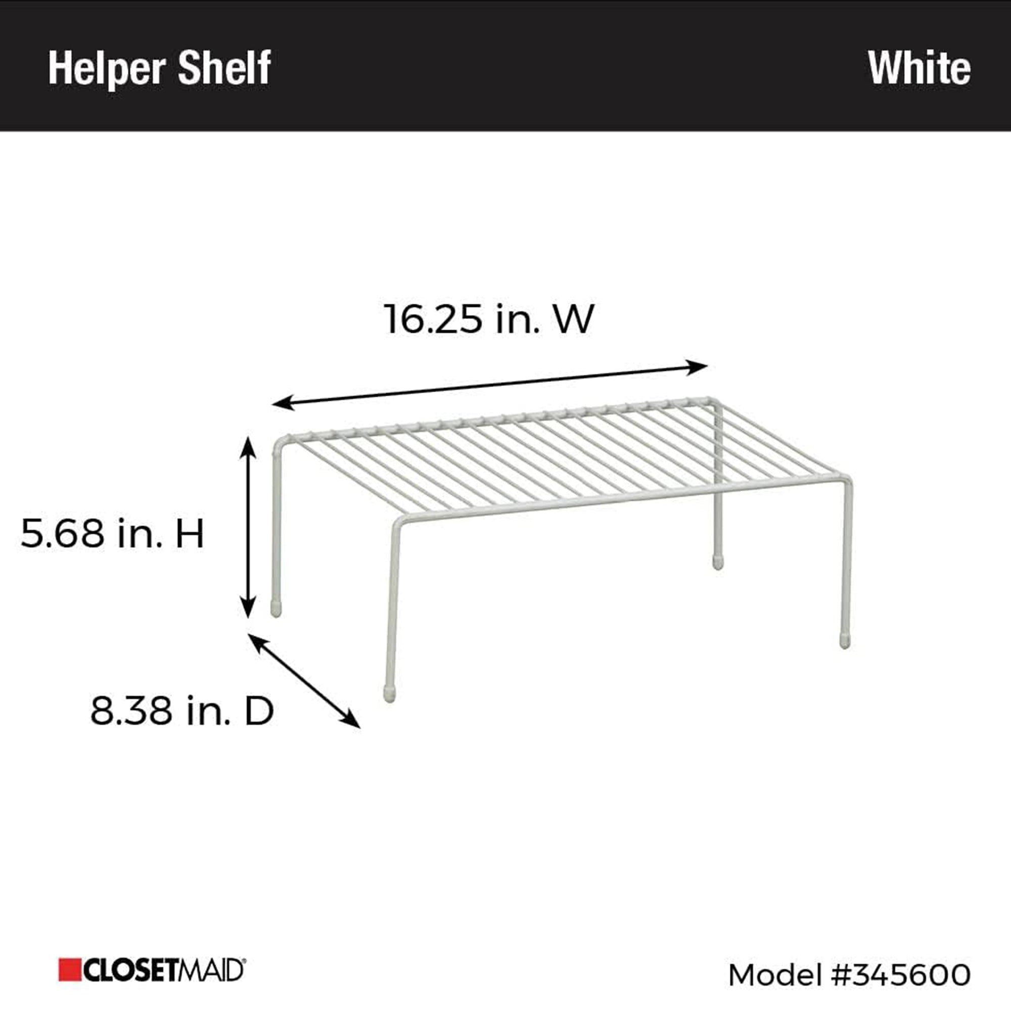 ClosetMaid 16.25''x8.38''x5.68'' Wire Shelf Rack Organizer Unit, White(Open Box) - VMInnovations