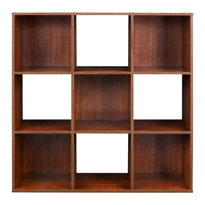 ClosetMaid 9 Cube Cubby Wood Open Bookcase Display Shelf Organizer, Dark Cherry