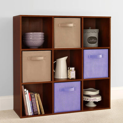 ClosetMaid 9 Cube Cubby Wood Open Bookcase Display Shelf Organizer, Dark Cherry - VMInnovations