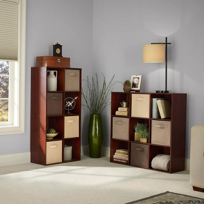 ClosetMaid 9 Cube Wood Open Bookcase Display Shelf Organizer, Dark Cherry (Used) - VMInnovations