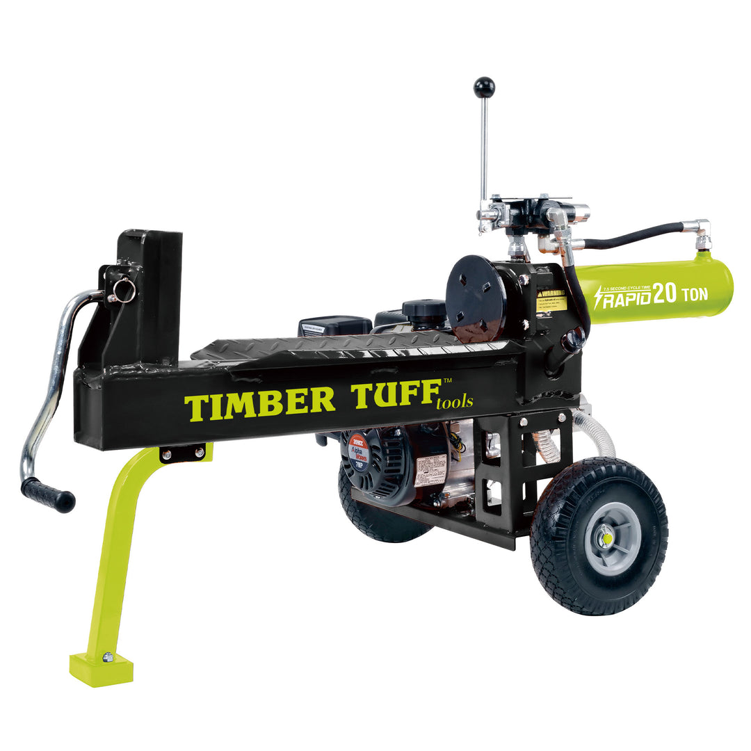 Timber Tuff Gas Powered 20 Ton Log Splitter, Machine for Cutting Firewood, 7 HP