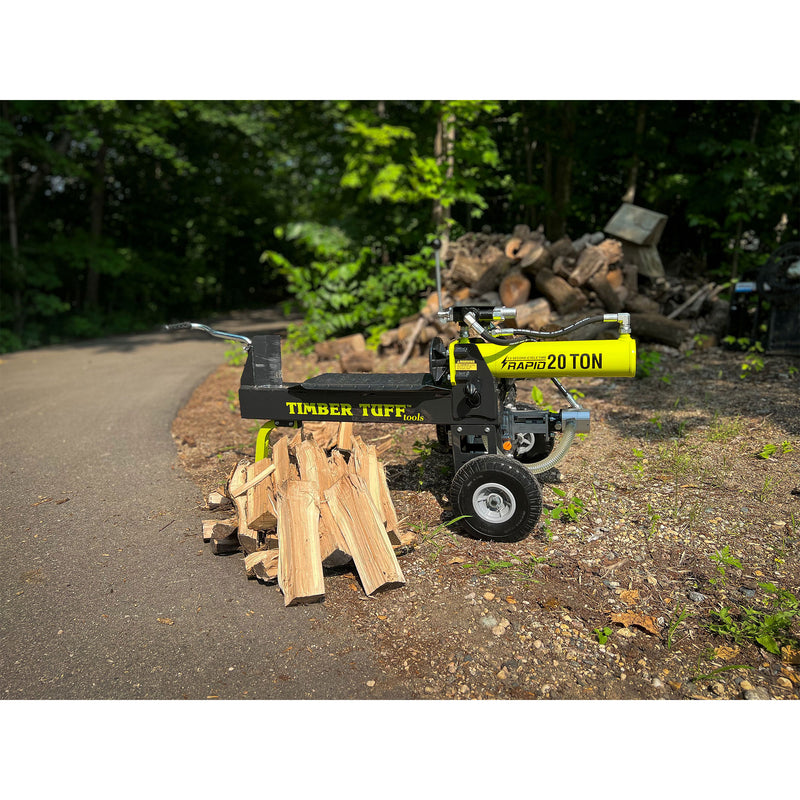 Timber Tuff Heavy Duty 7 HP Portable 20 Ton Gas Powered Outdoor Log Splitter