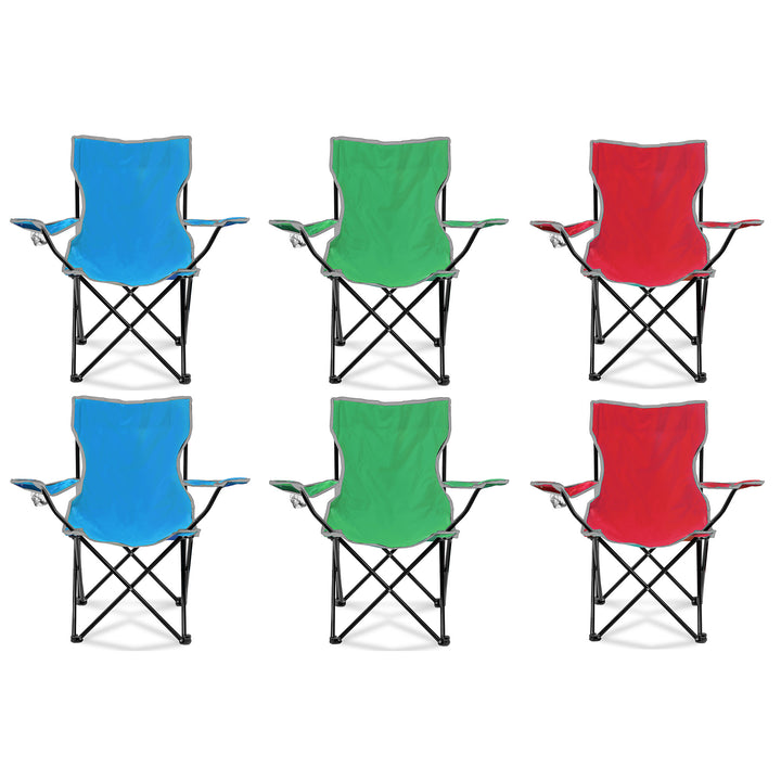 Four Seasons Courtyard Self-Enclosing Lightweight Quad Chair, Multicolor(6 Pack)