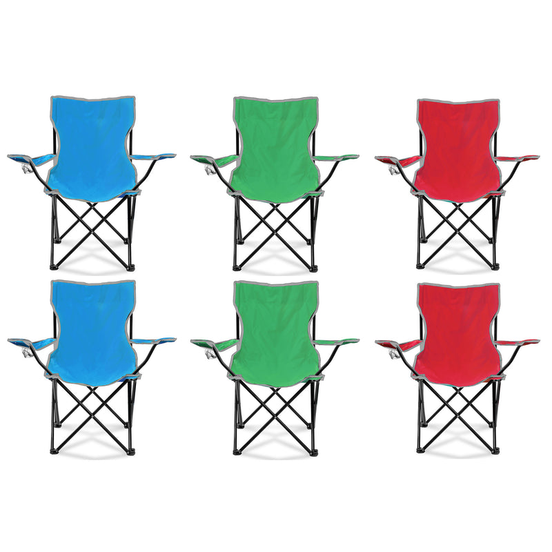 Four Seasons Courtyard Self-Enclosing Lightweight Quad Chair, Multicolor(6 Pack)