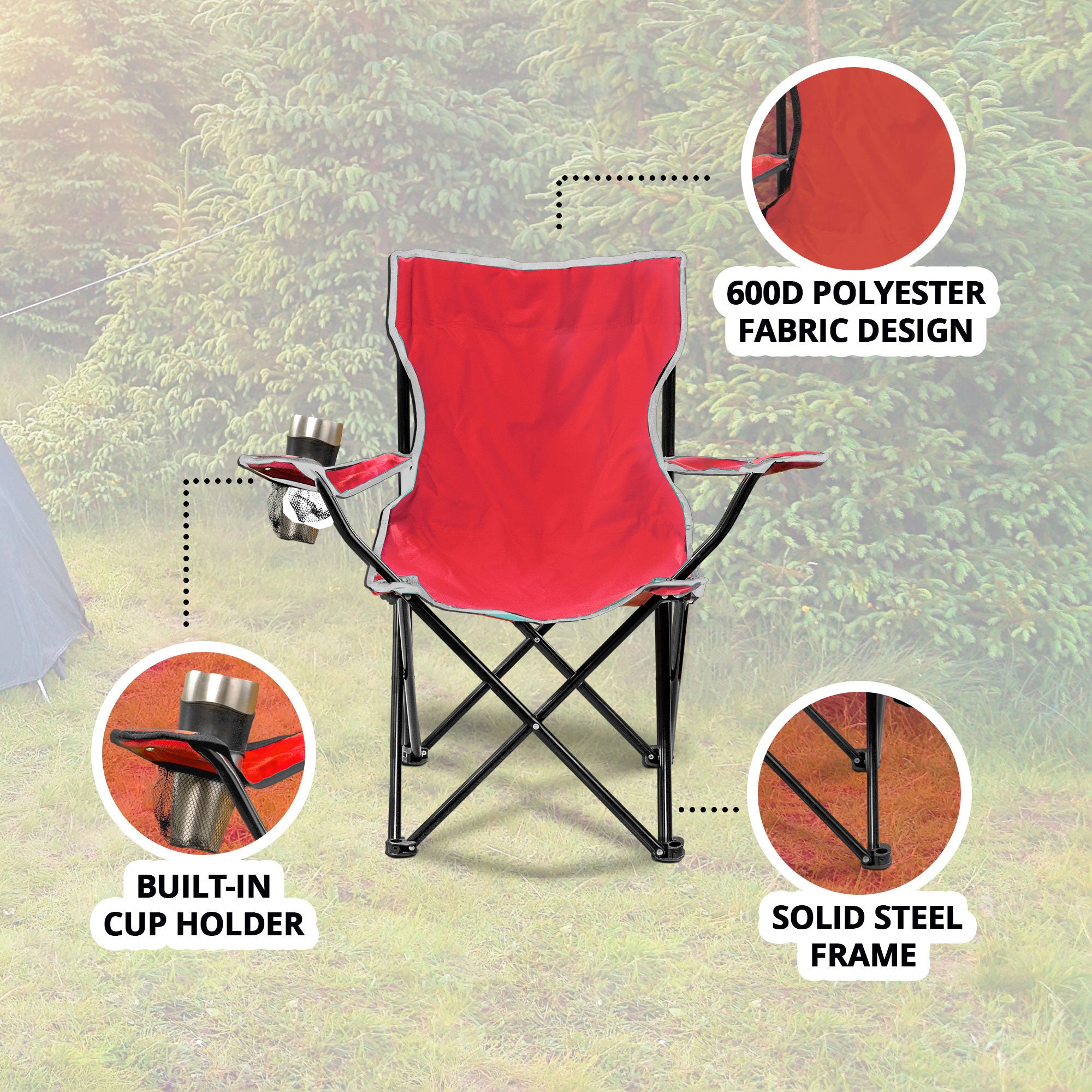 Four Seasons Courtyard Self-Enclosing Lightweight Quad Chair, Multicolor(6 Pack) - VMInnovations