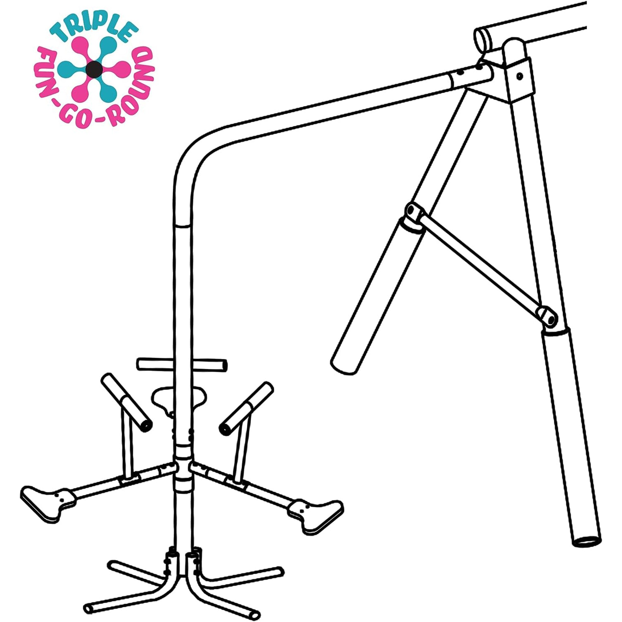 XDP Recreation All Star Playground Outdoor Swing Set and Triple Fun Go Round