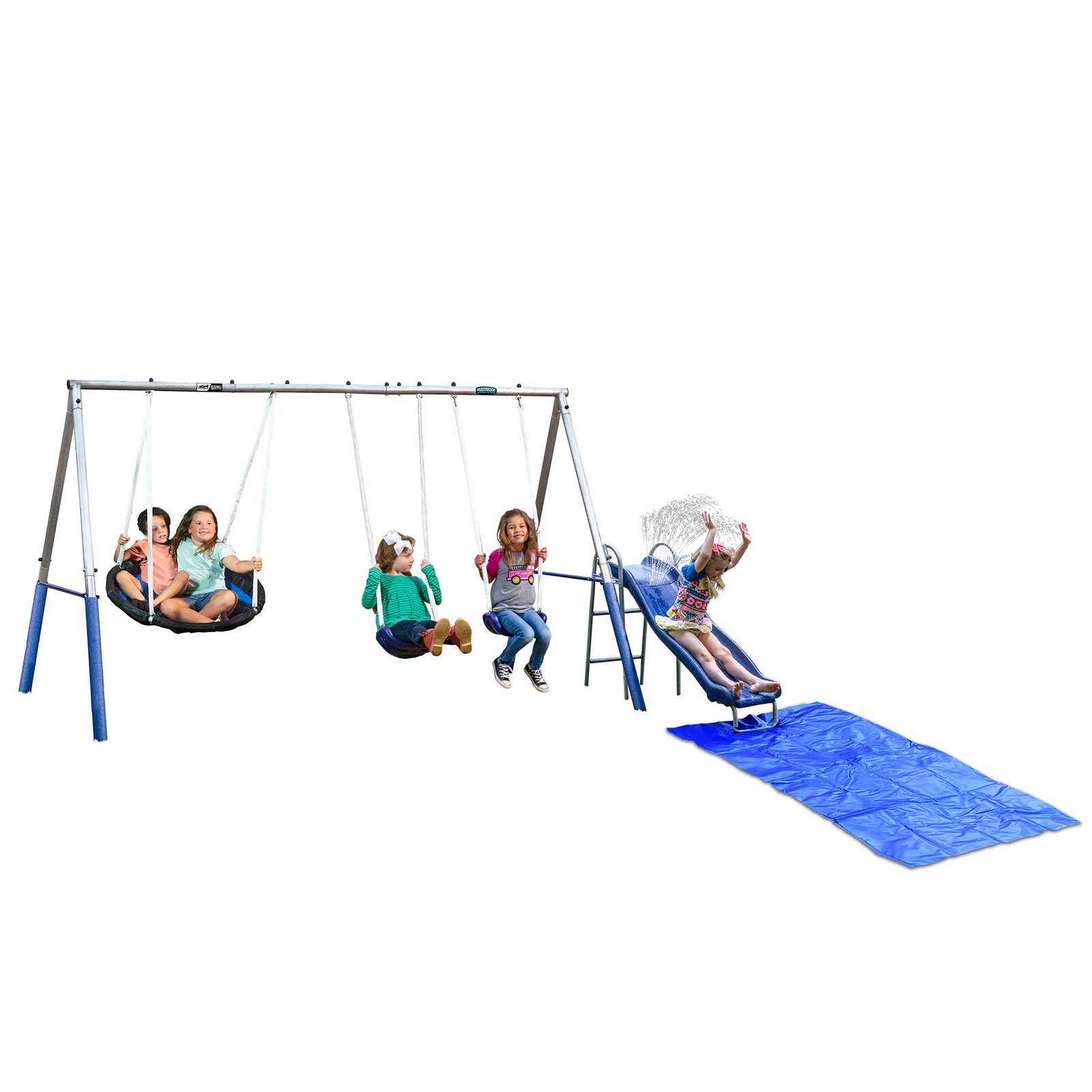 XDP Recreation Aqua Play Outdoor Park with Super Disc Swing and Water Wave Slide - VMInnovations