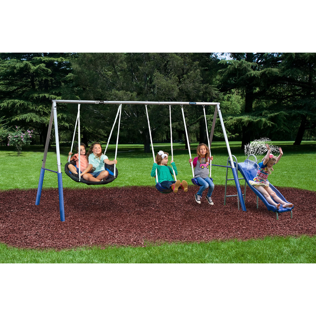 XDP Recreation Aqua Play Outdoor Park with Super Disc Swing and Water Wave Slide