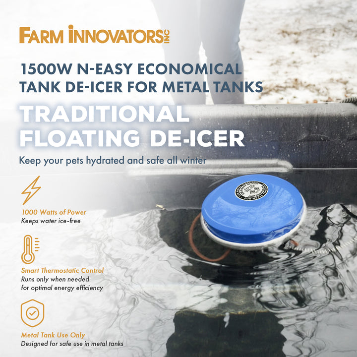 Farm Innovators Ice N Easy Economical Tank 1500W Traditional Floating De Icer