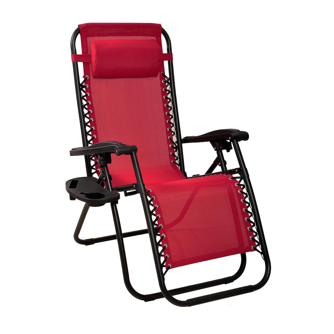 Elevon Adjustable Zero Gravity Recliner Lounge Chair, Burgundy (Used)