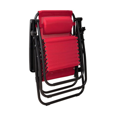 Elevon Adjustable Zero Gravity Recliner Lounge Chair for Outdoor Deck, Burgundy