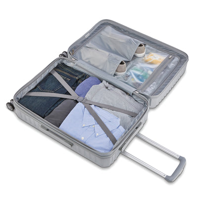 American Color Spin 2.0 2Pc Hardside Spinner Luggage Set, Silver (Open Box) - VMInnovations