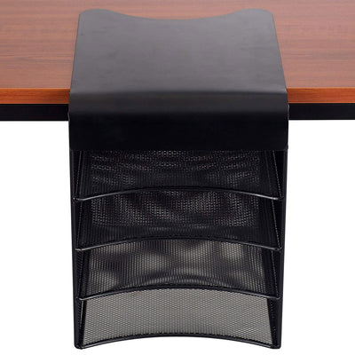 Safco 3242BL Onyx 4 Shelf Hanging Office Desk Storage Organizer Tray, Black