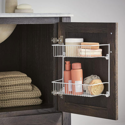 ClosetMaid 2 Tier Door or Wall Mount Rack Organizer for Home and Kitchen, White