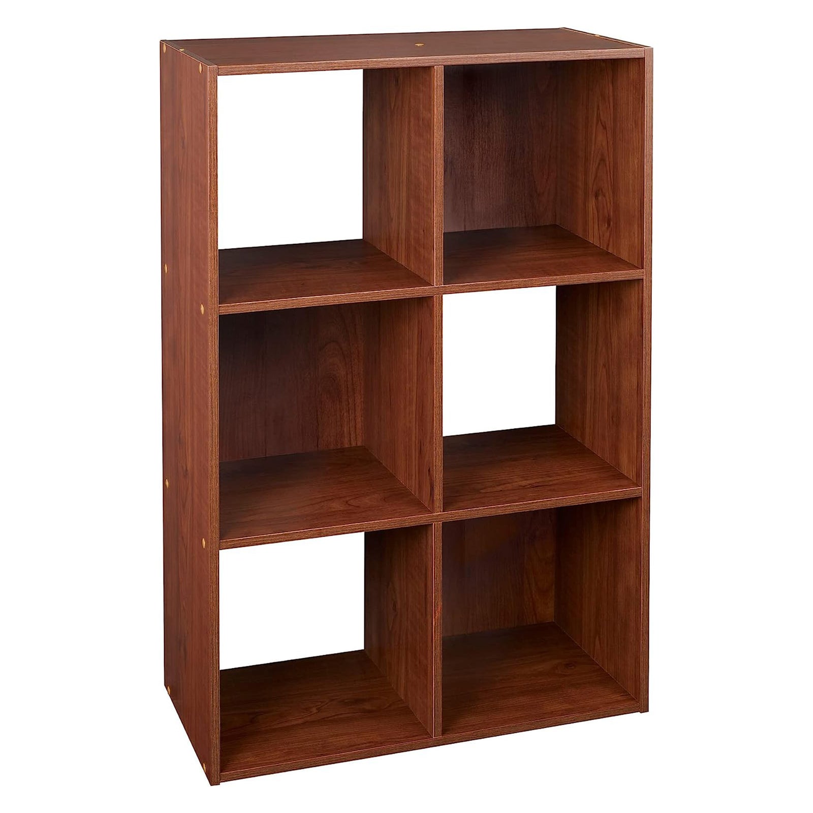 ClosetMaid 6 Cube Cubby Wood Open Bookcase Display Shelf Organizer, Dark Cherry - VMInnovations