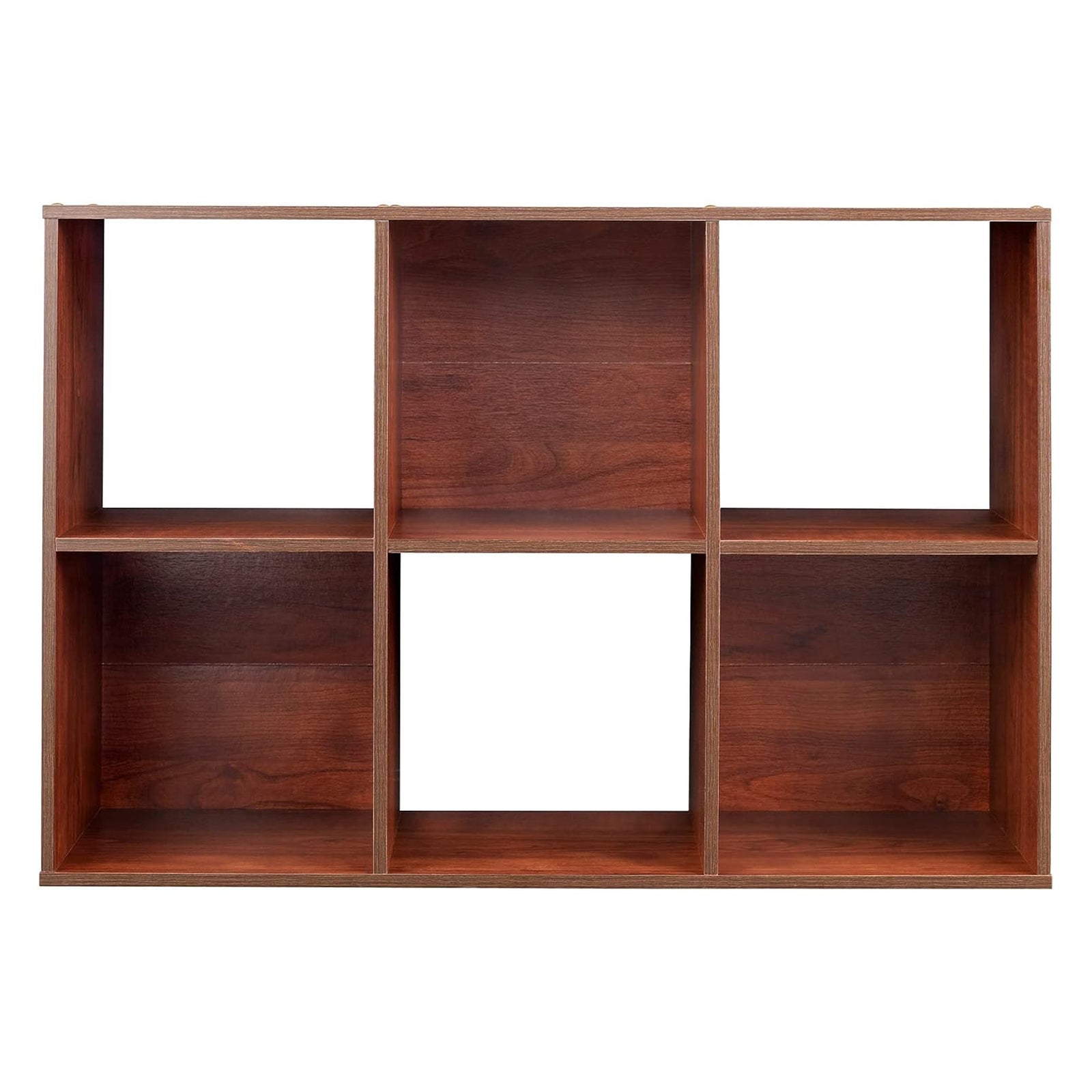 ClosetMaid 6 Cube Cubby Wood Open Bookcase Display Shelf Organizer, Dark Cherry - VMInnovations
