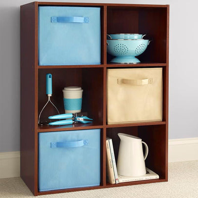 ClosetMaid 6 Cube Cubby Wood Bookcase Display Shelf Organizer, Dark Cherry(Used)