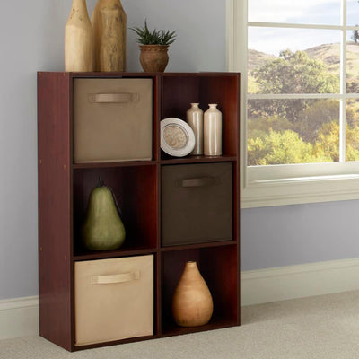 ClosetMaid 6 Cube Cubby Wood Bookcase Display Shelf Organizer, Dark Cherry(Used)
