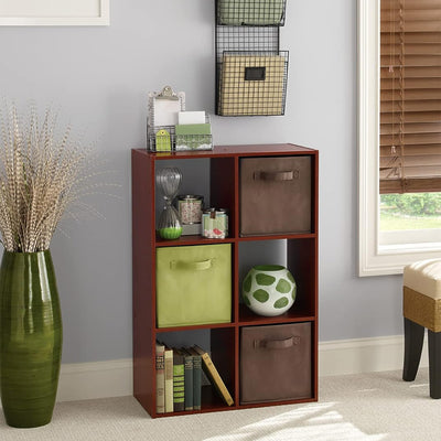 ClosetMaid 6 Cube Cubby Wood Bookcase Display Shelf Organizer, Dark Cherry(Used)