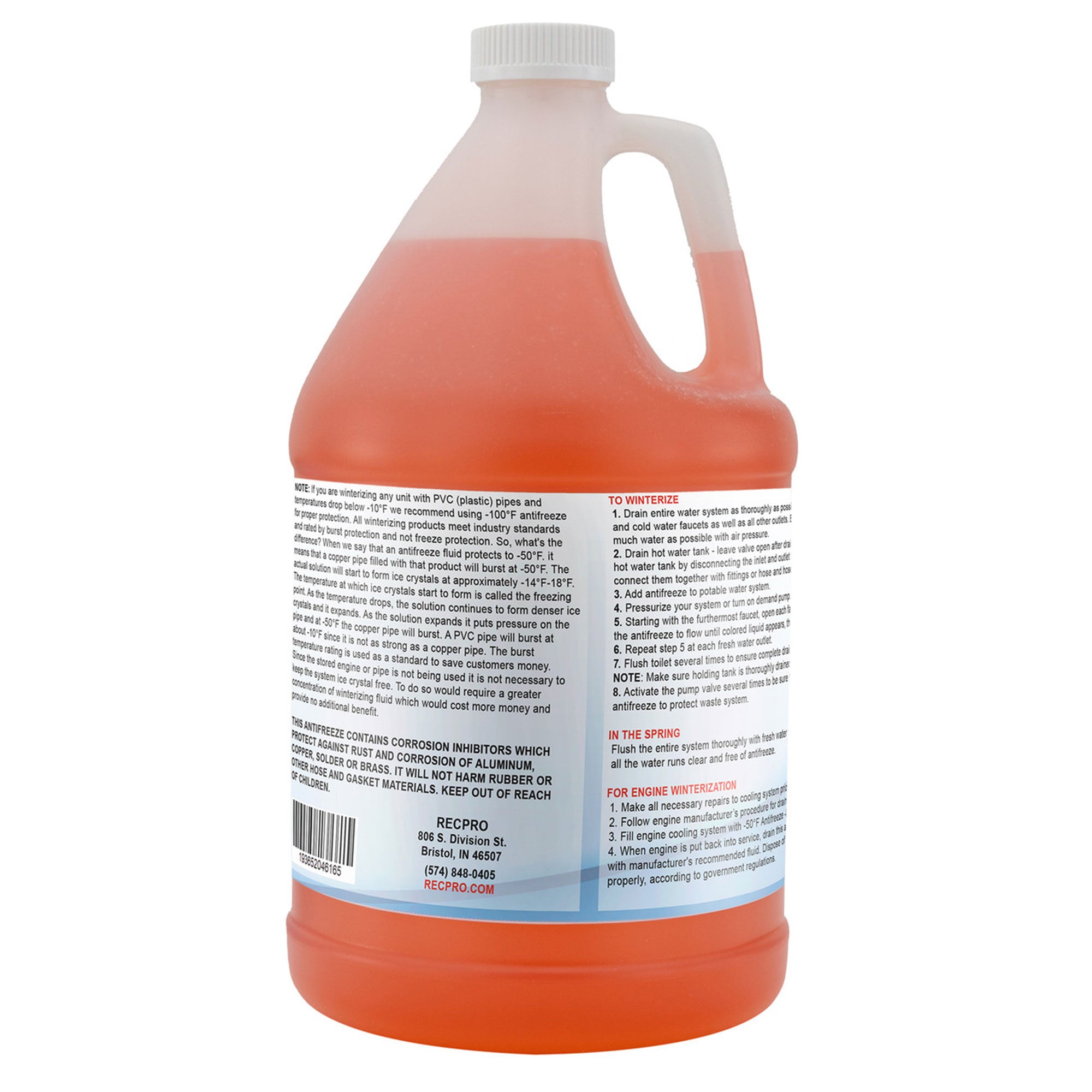 RecPro Ready to Use RV Antifreeze, -50 Degree Fahrenheit Protection, 1 Gallon - VMInnovations