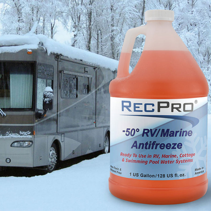 RecPro 1 Gal RV Antifreeze Concentrate Fluid for Winterizing Vehicles (4 Pack)