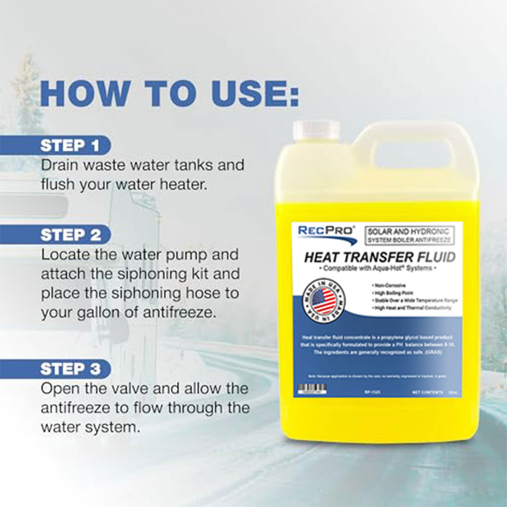 Boiler Antifreeze Compatible w/ Aqua Hot Heating Systems, Non-Toxic (Open Box) - VMInnovations