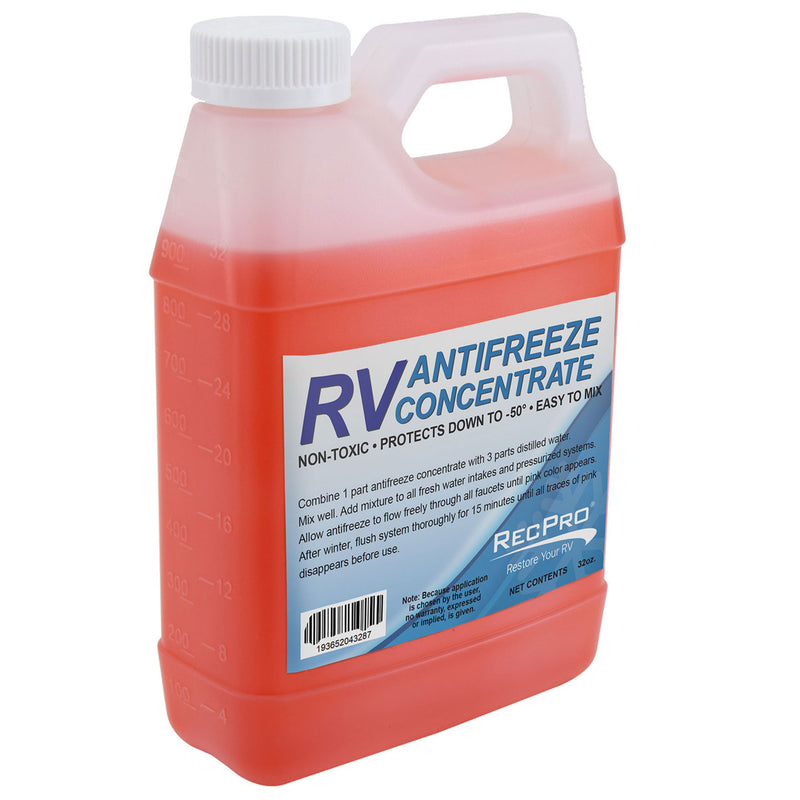 RecPro RV Antifreeze Fluid, -50 Degree Fahrenheit Protection, 32 Oz (Open Box)