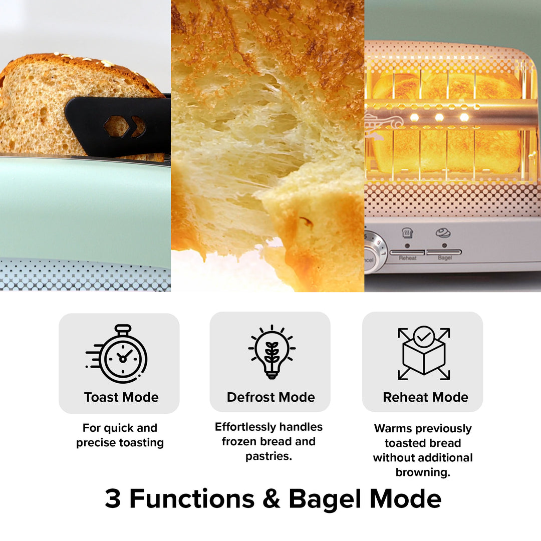 HeatMate Technology 7 Setting Pop Up Toaster w/3 Functions & Bagel Mode (Used)