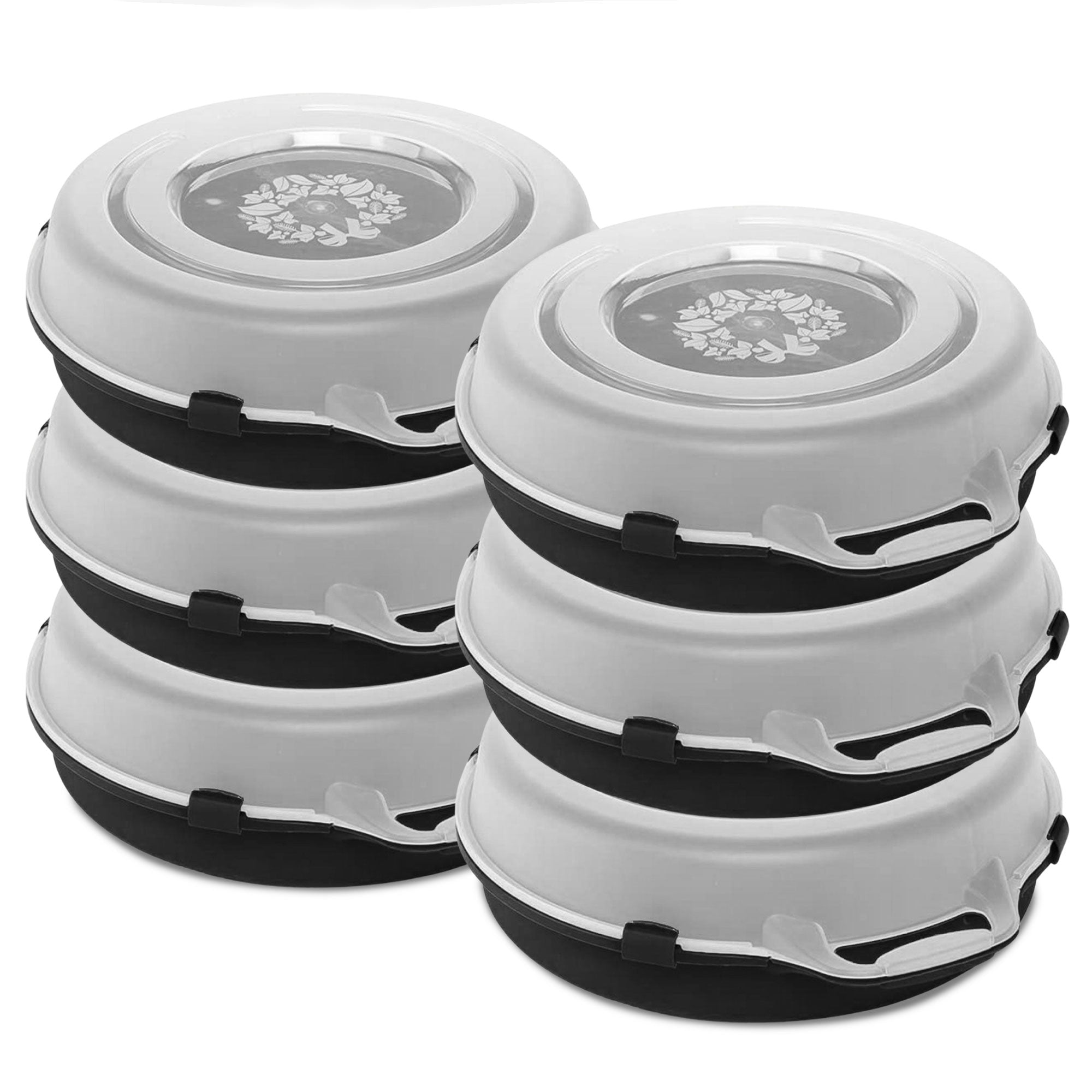 Homz 24 In Seasonal Holiday Christmas Plastic Wreath Storage Box, Black (6 Pack) - VMInnovations
