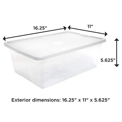Homz 12 Qt Snaplock Clear Plastic Storage Container Bin with Secure Lid (8 Pack)