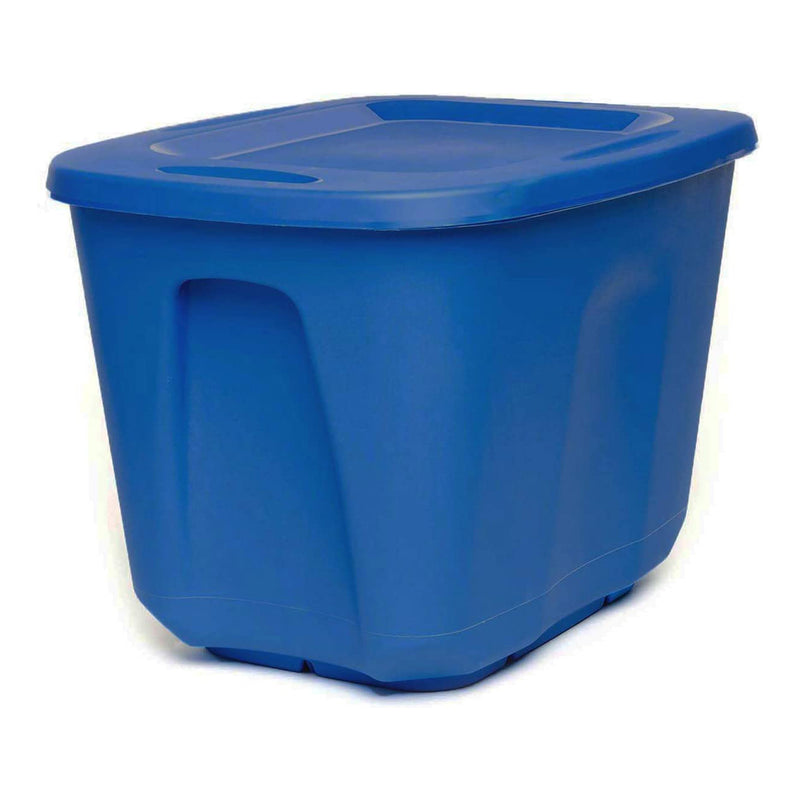 HOMZ 10 Gallon Heavy Duty Plastic Storage Container Bin, Capri Blue (8 Pack)