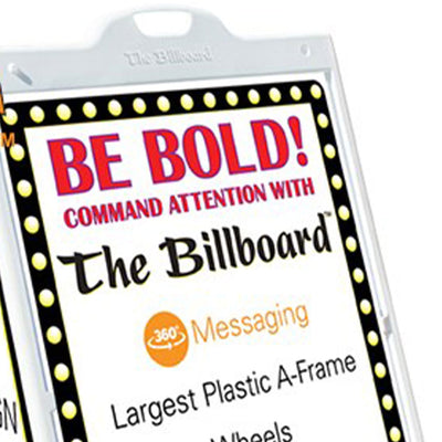 Plasticade The Billboard Large Outdoor Plastic Sign Frame with Handle, White - VMInnovations