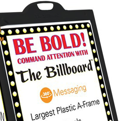 Plasticade The Billboard Large Outdoor Plastic Sign Frame with Handle, Black - VMInnovations
