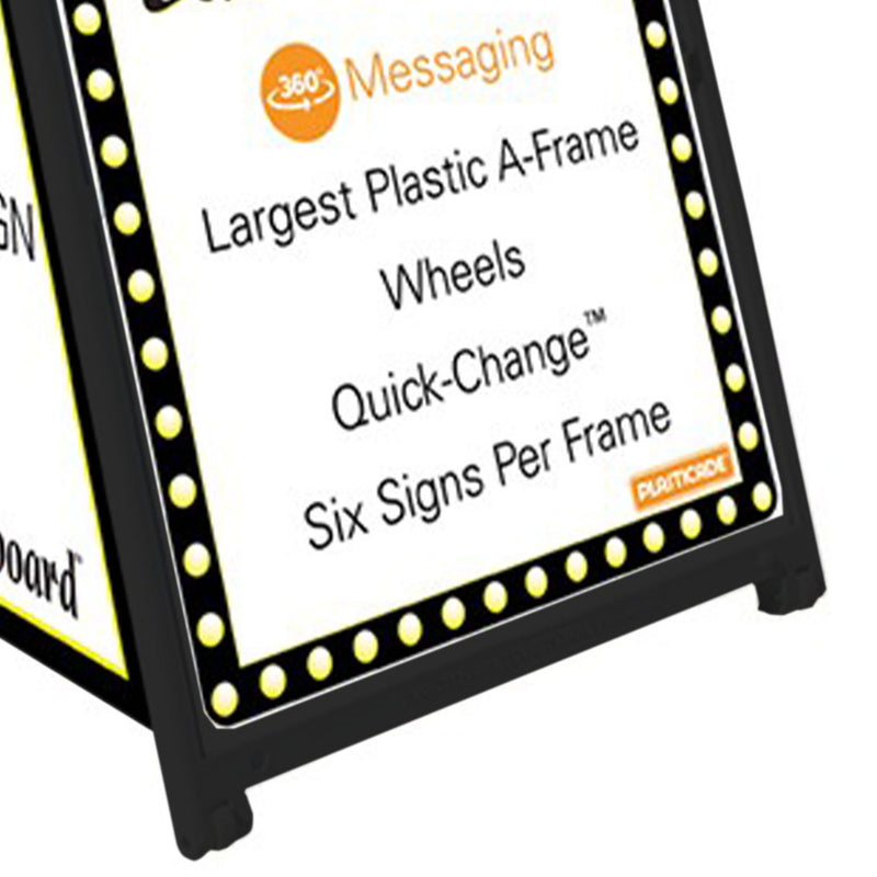 Plasticade The Billboard Large Outdoor Plastic Sign Frame with Handle, Black