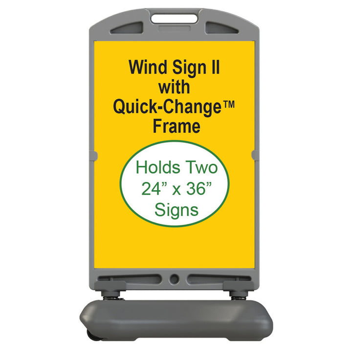 Plasticade Wind Sign 2 Quick Change Frame 24" x 36" Display, Gray (Open Box) - VMInnovations