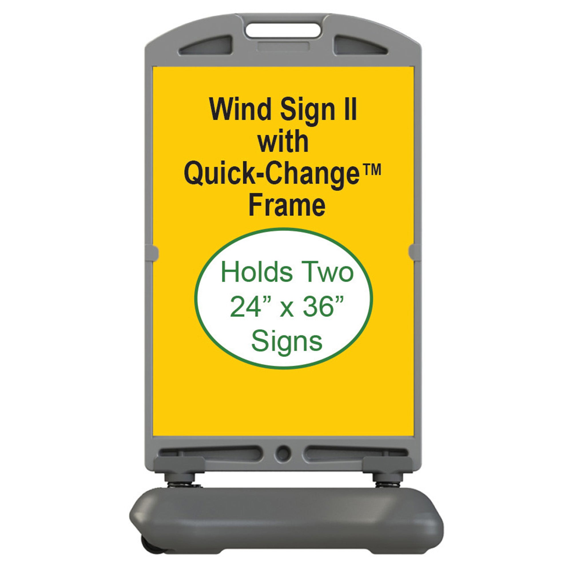 Plasticade Wind Sign 2 Quick Change Frame 24" x 36" Poster Display Stand, Gray