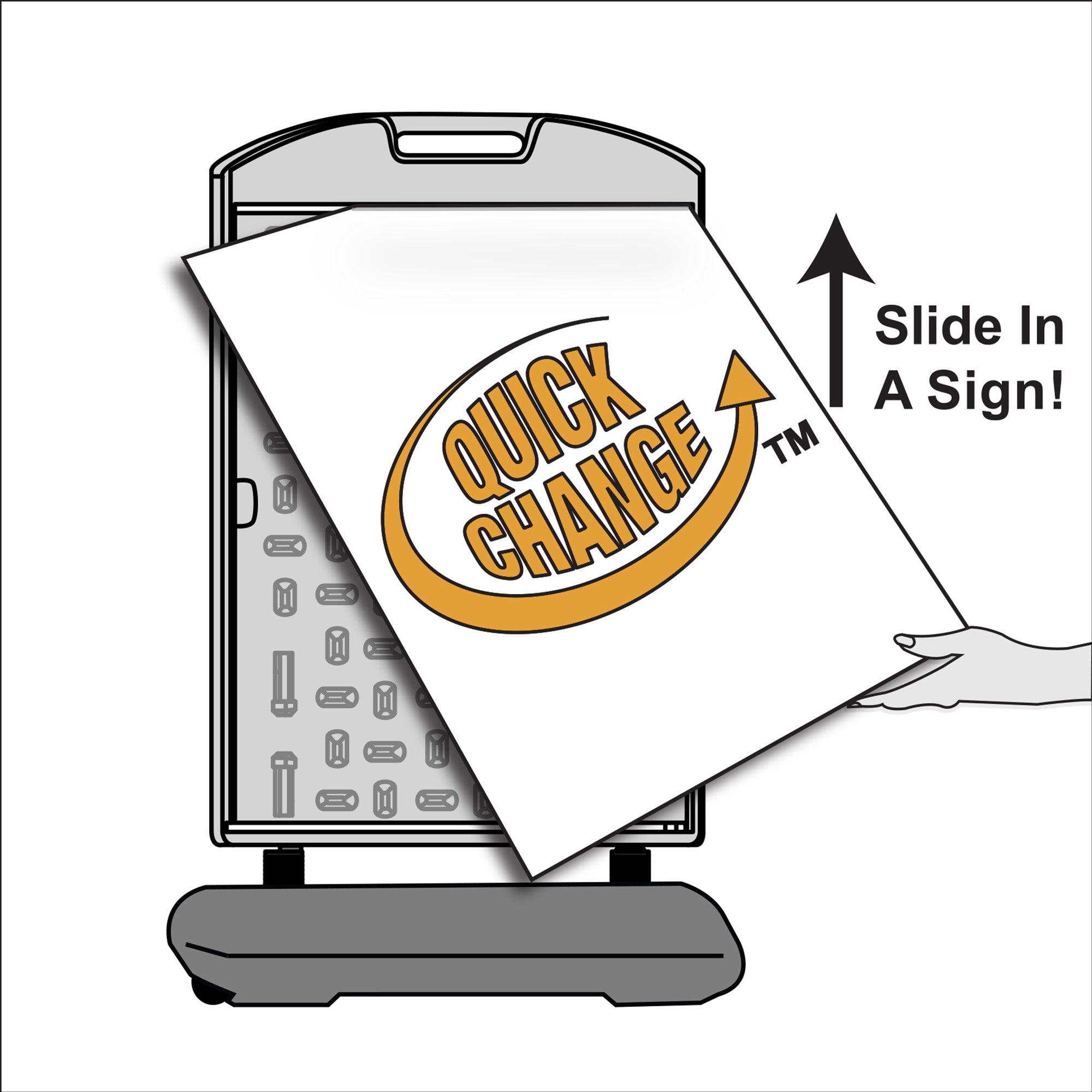 Plasticade Wind Sign 2 Quick Change Frame 24" x 36" Poster Display Stand, Gray