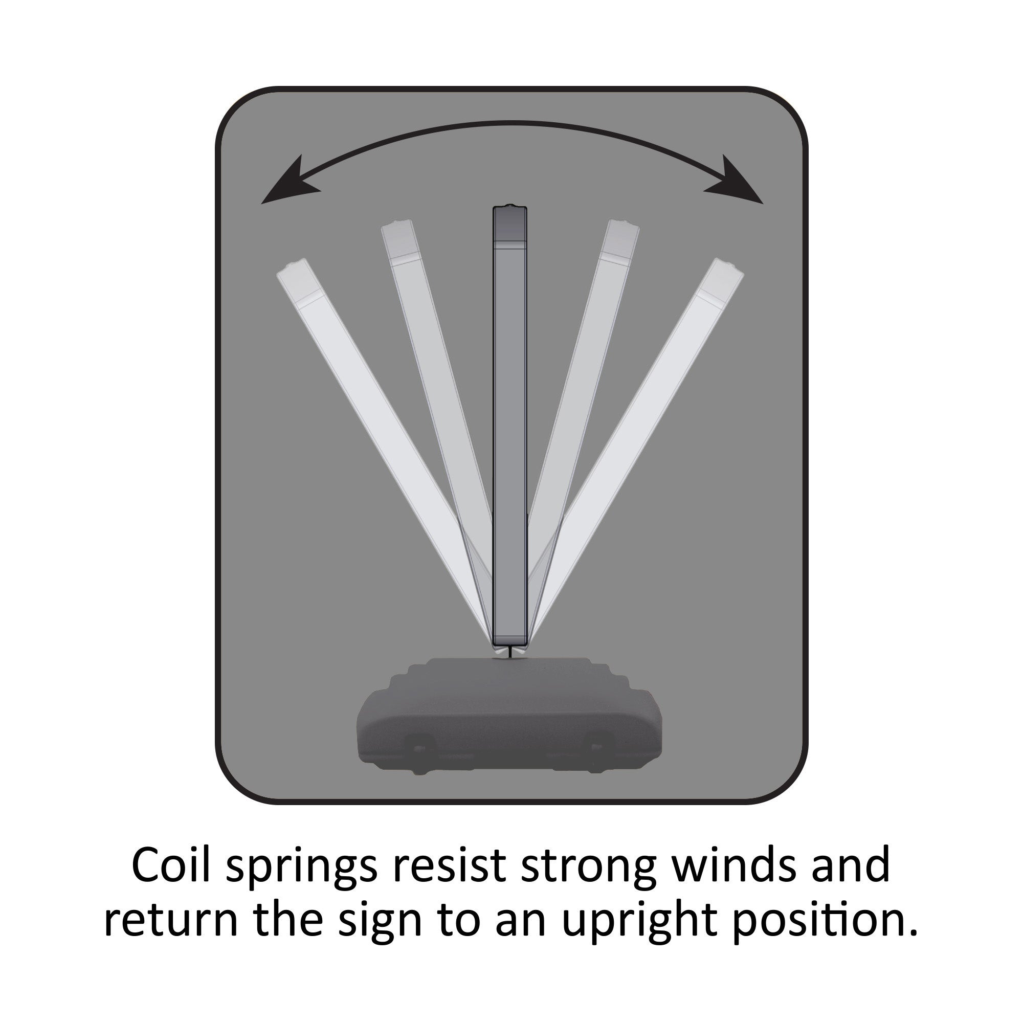 Plasticade Wind Sign 2 Quick Change Frame 24" x 36" Poster Display Stand, Gray
