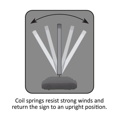 Plasticade Wind Sign 2 Quick Change Frame 24" x 36" Poster Display Stand, Gray