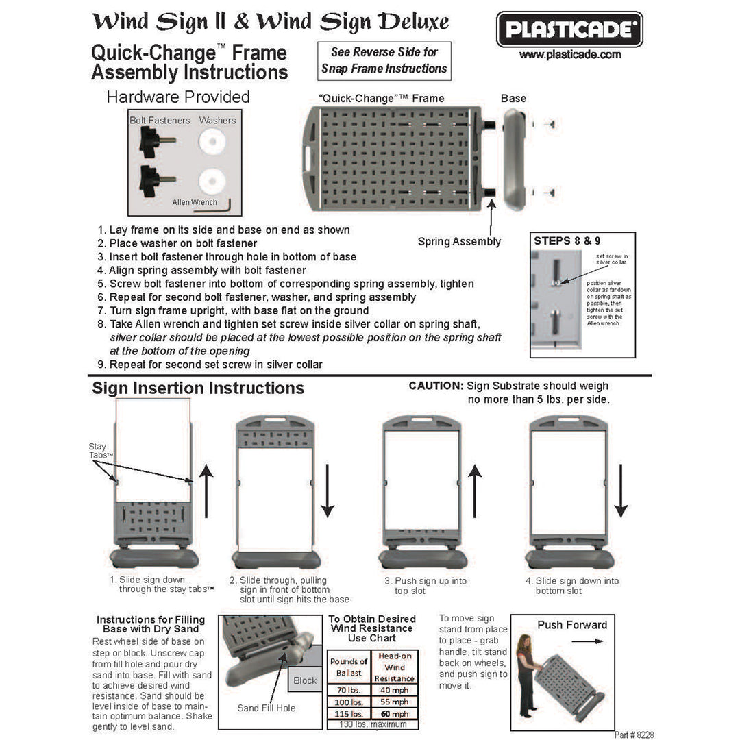 Plasticade Wind Sign 2 Quick Change Frame 24" x 36" Display, Gray (Open Box) - VMInnovations