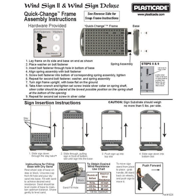 Plasticade Wind Sign 2 Quick Change Frame 24" x 36" Poster Display Stand, Gray