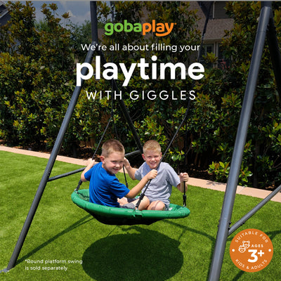 gobaplay Outdoor Frame Playground Equipment w/ 8' Extension & 39" Swing w/ Tent
