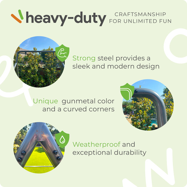 gobaplay Outdoor Swing Set Frame with Bars & gobaplay Boat Swing Platform Saucer