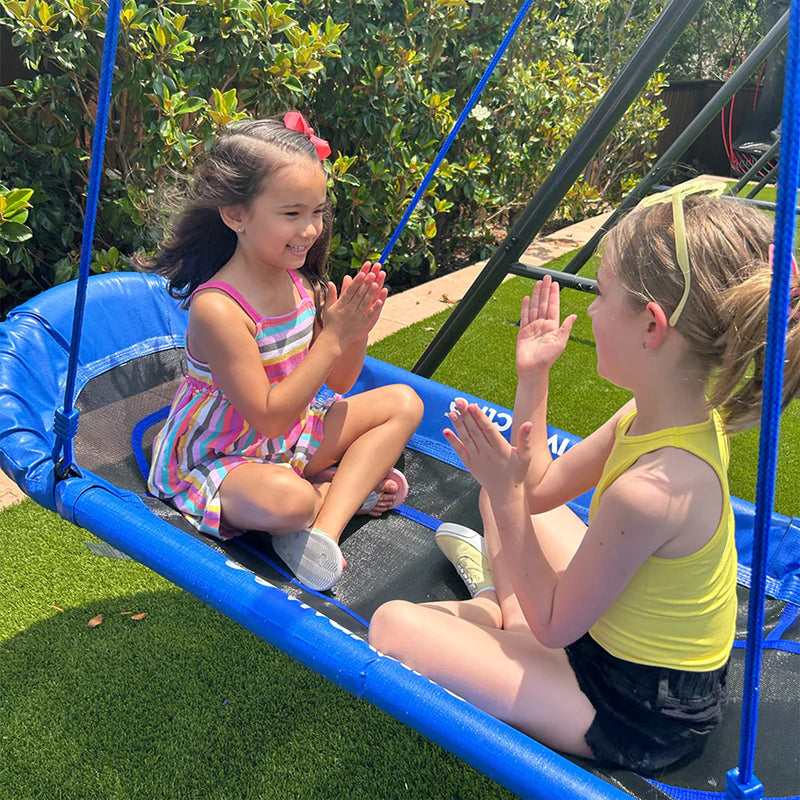 gobaplay Double Platform Swing with Adjustable Polyethylene Rope, Blue (Used)