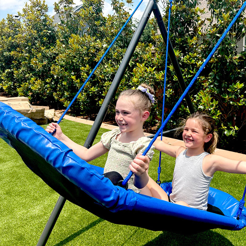 gobaplay Double Platform Swing with Adjustable Polyethylene Rope, Blue (Used)