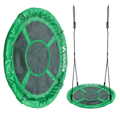 gobaplay FlyMax Saucer Tree Swing, 40" Round Outdoor Platform Saucer Seat, Green - VMInnovations