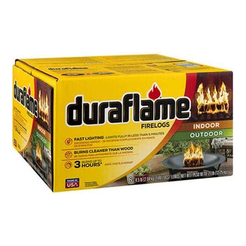 Duraflame 4.5lb Fireplace Fire Pit Firelog, 3 Hr Burn Time, 6 Pk (Used)